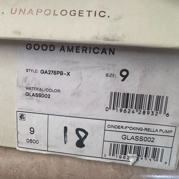 Good American Cinder F*cking Rella “Glass” Clear Heel Pump Size 9 - Picture 4 of 4